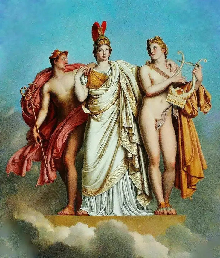 Minerva Apollonin ja Merkuriuksen välillä - Anne-Louis Girodet