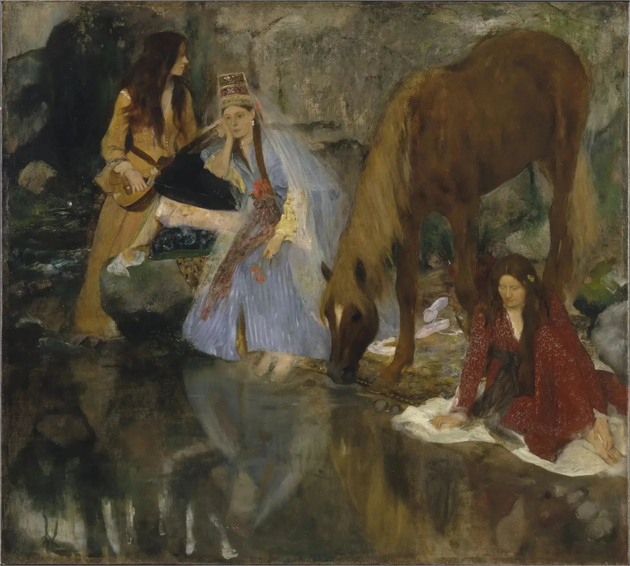 Neiti Fiocren muotokuva baletissa "Lähde" - Edgar Degas