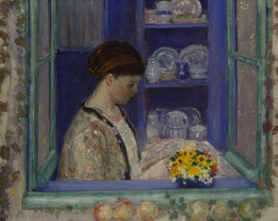 Mme Frieseke keittiön ikkunalla - Frederick Carl Frieseke