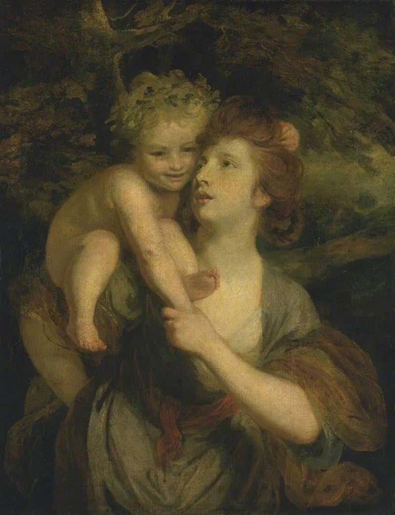 Mme Hartley en nimfa ja nuori Bacchus - Joshua Reynolds