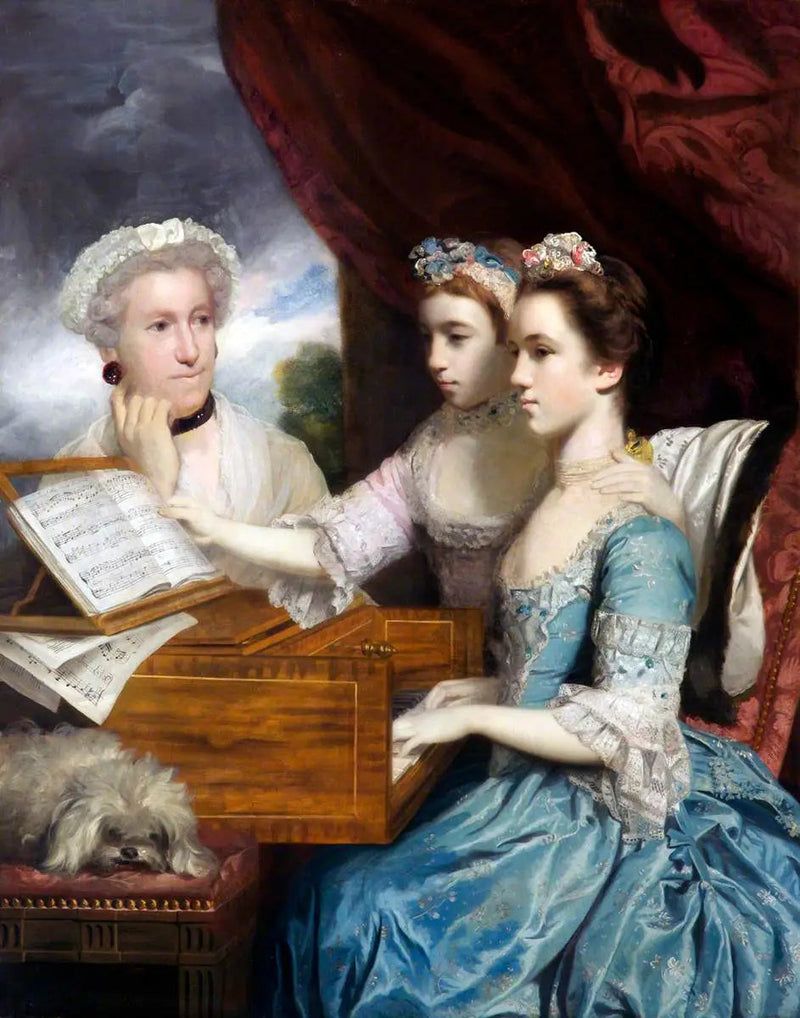 Mme James Paine (kuollut 1766) ja neiti Paine (Charlotte, syntynyt 1751, ja Mary, 1753-1798) - Joshua Reynolds