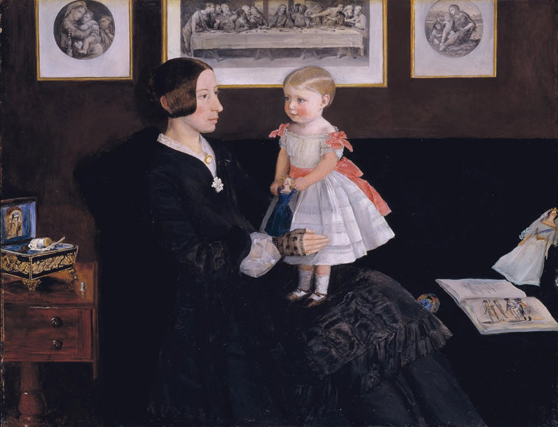 Mme James Wyatt Jr ja hänen tyttärensä Sarah - John Everett Millais