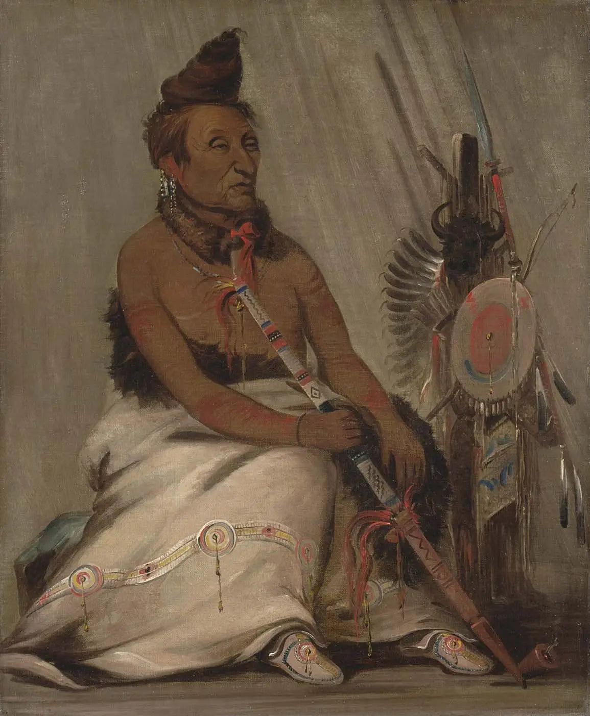 Mocassin noir Chef - George Catlin - Alpha Reproduction