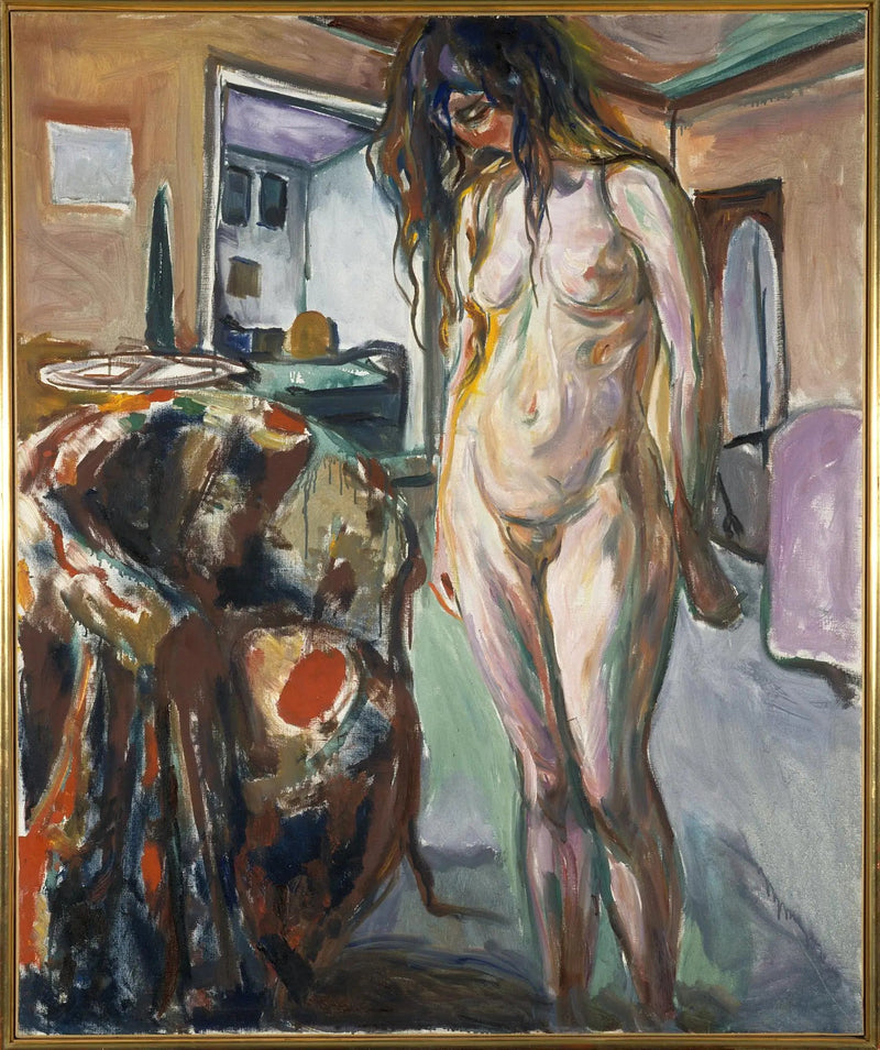 Malli lähellä rottinkituolia - Edvard Munch