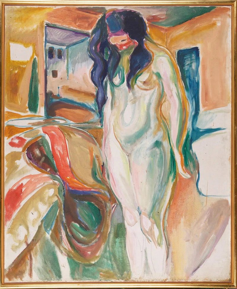 Malli lähellä rottinkituolia - Edvard Munch