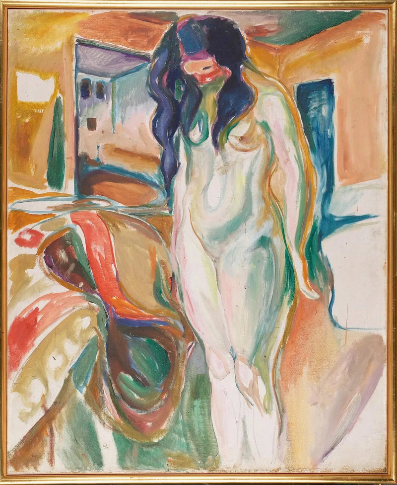 Malli lähellä rottinkituolia - Edvard Munch
