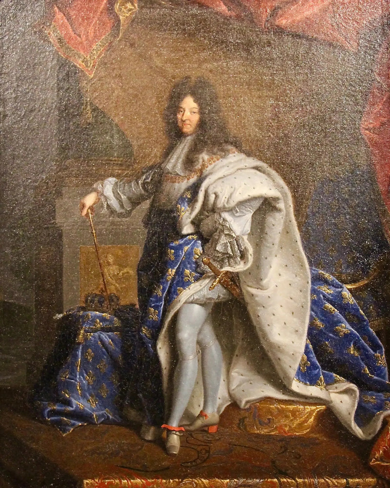 Modelli Louis XIV:n muotokuvan suurella kuninkaallisella asulla - Hyacinthe Rigaud
