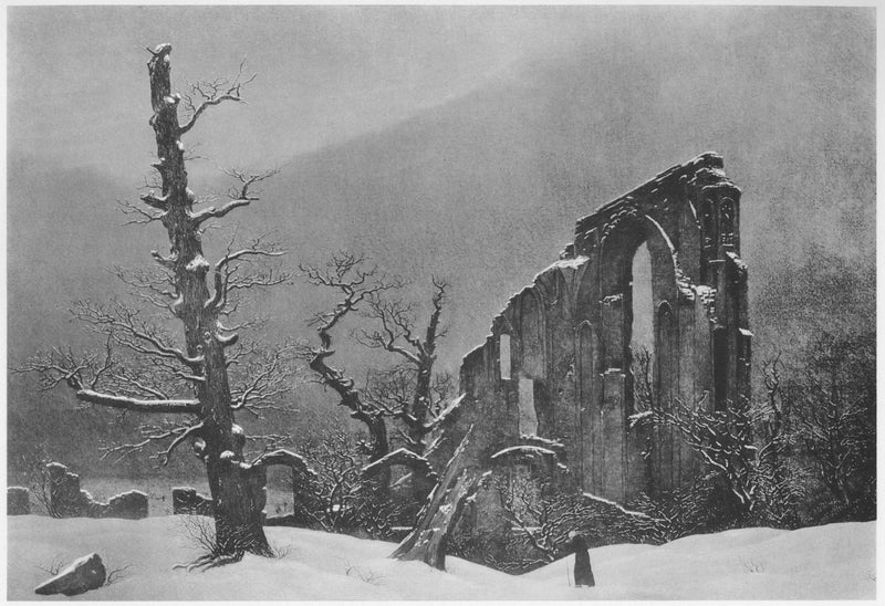 Munkki lumessa - Caspar David Friedrich