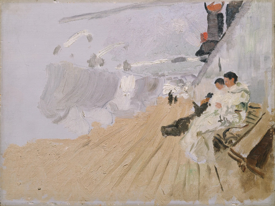 Munkit sillalla - Frits Thaulow