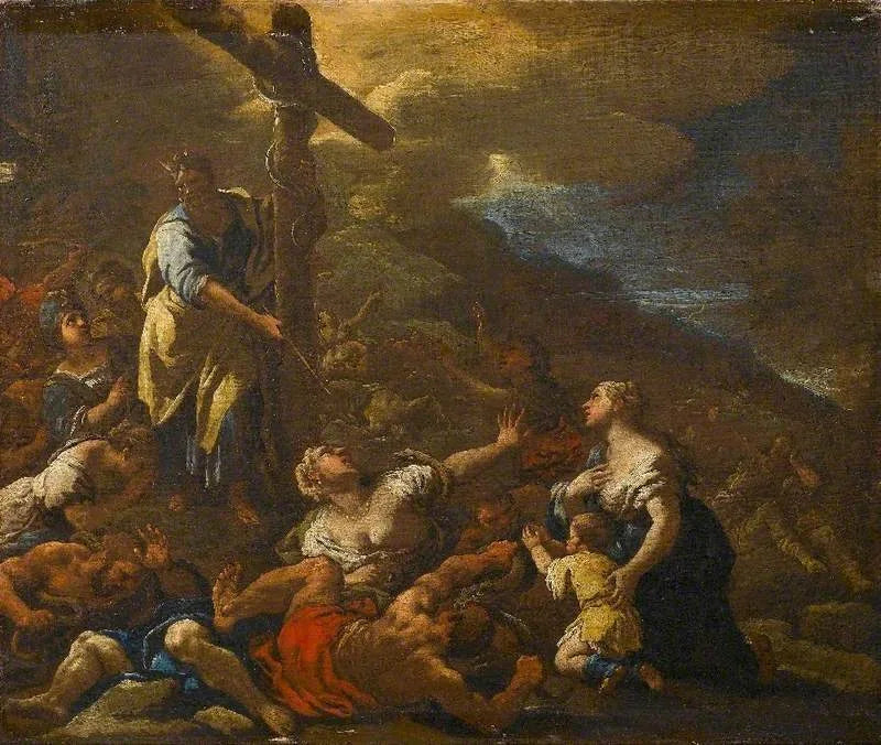Moïse ja vaskipatsas käärme - Luca Giordano