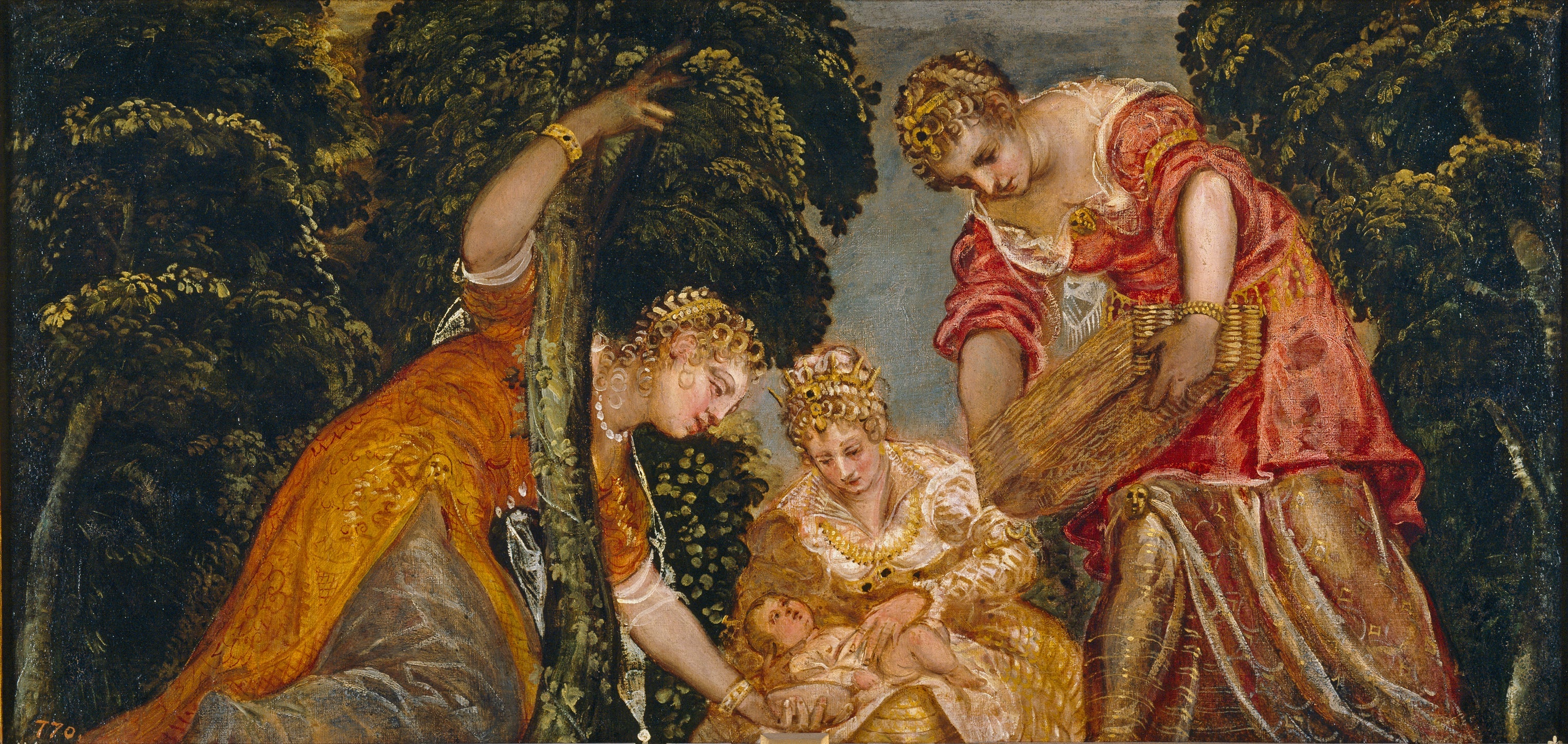 Moïse sauvé des eaux - Jacopo Tintoretto image 1 copie de tableau peinte à la main