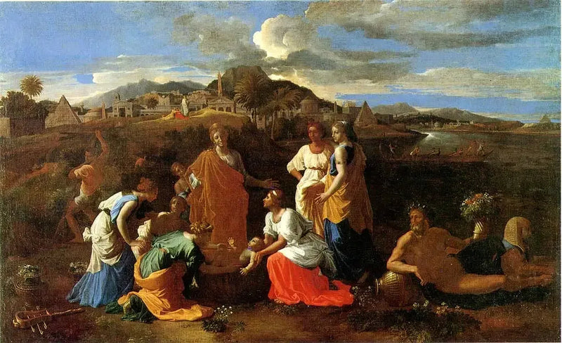 Moïse pelastettu vesistä - Nicolas Poussin