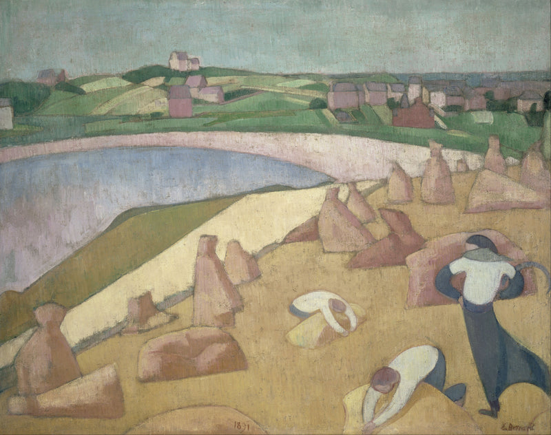 Meren rannalla oleva vilja-aatto - Émile Bernard