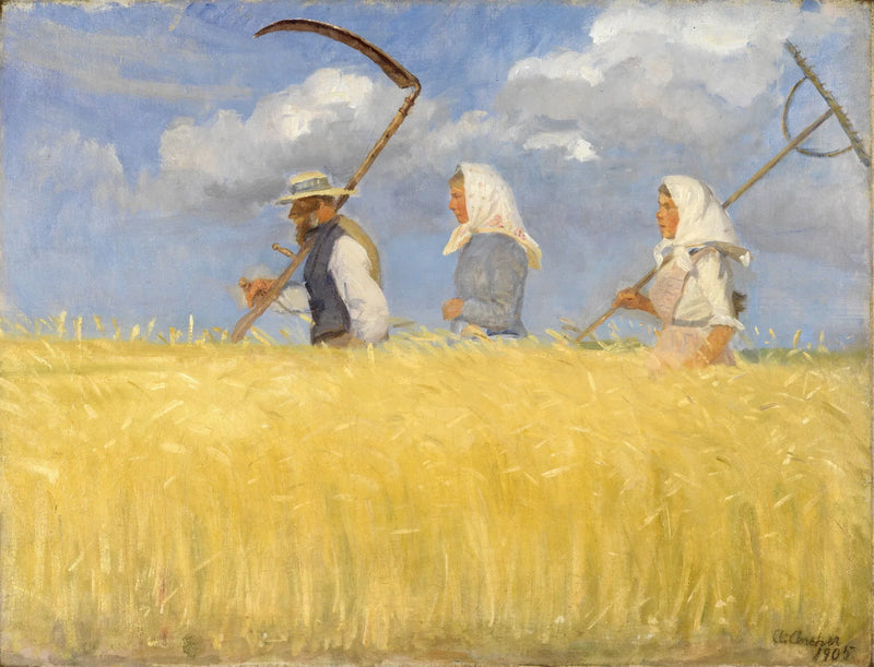 Leikkuupuimurit - Anna Ancher