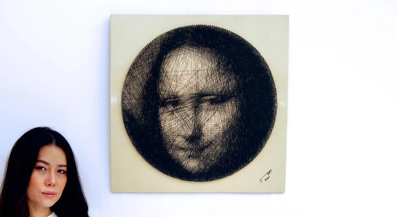 Mona Lisa -nauha-taide | 60 x 60 cm