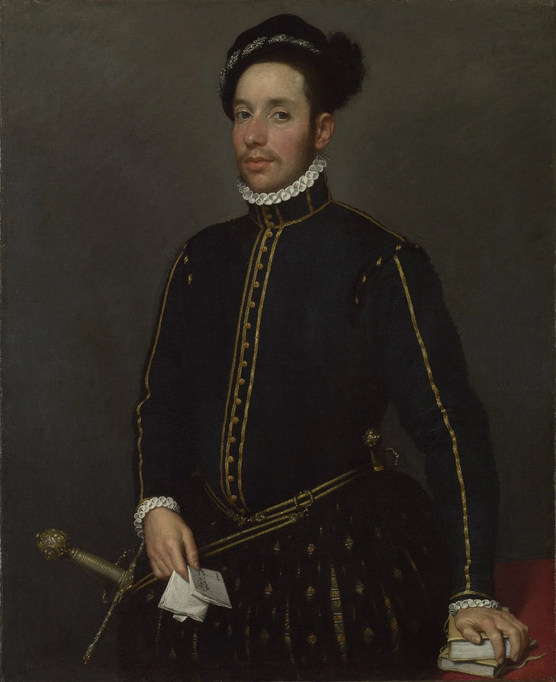 Herra Gaucher kahdella in-quartersilla ja kirjeellä - Giovanni Battista Moroni