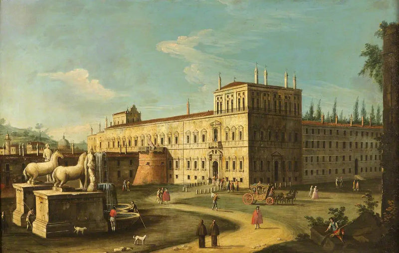 Monte Cavallo ja Quirinalin palatsi, Rooma - Canaletto