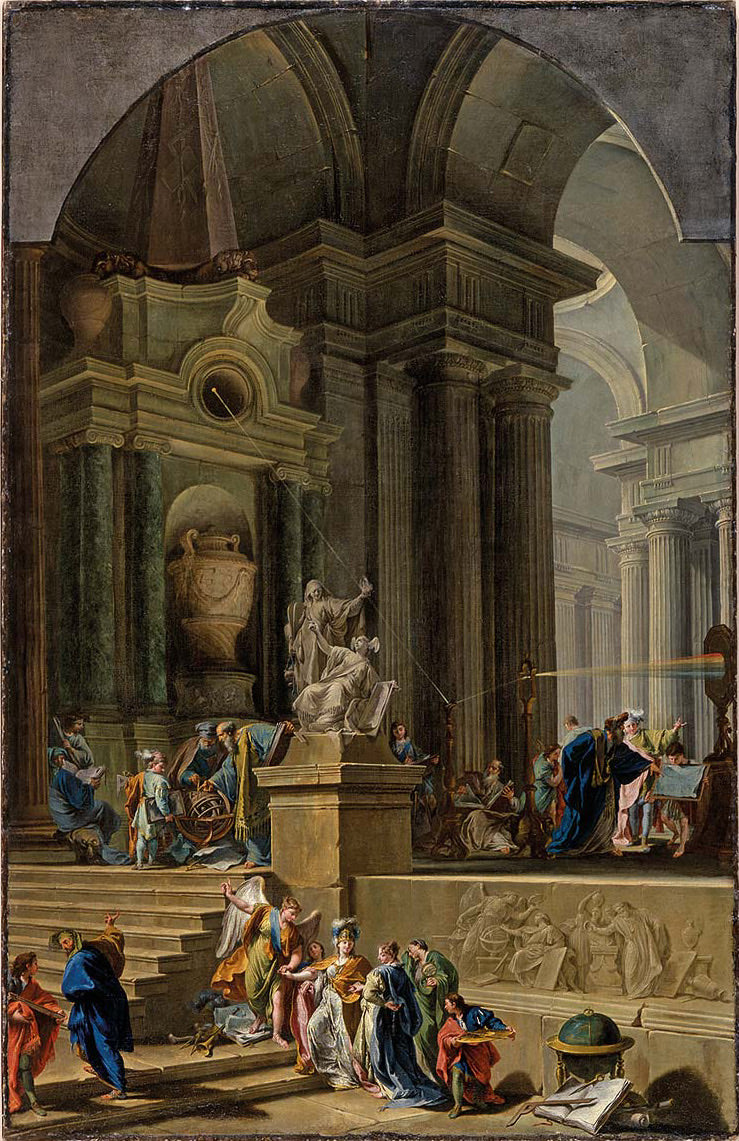Monumentti allegorinen Sir Isaac Newtonille - Giovanni Battista Pittoni