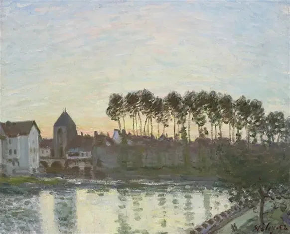 Moret-sur-Loing auringonlaskussa - Alfred Sisley
