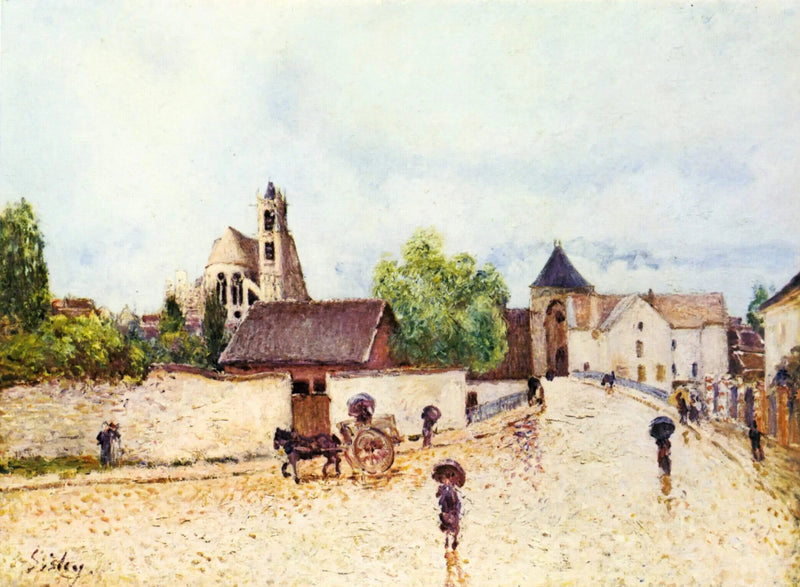Moret-sur-Loing sateessa - Alfred Sisley