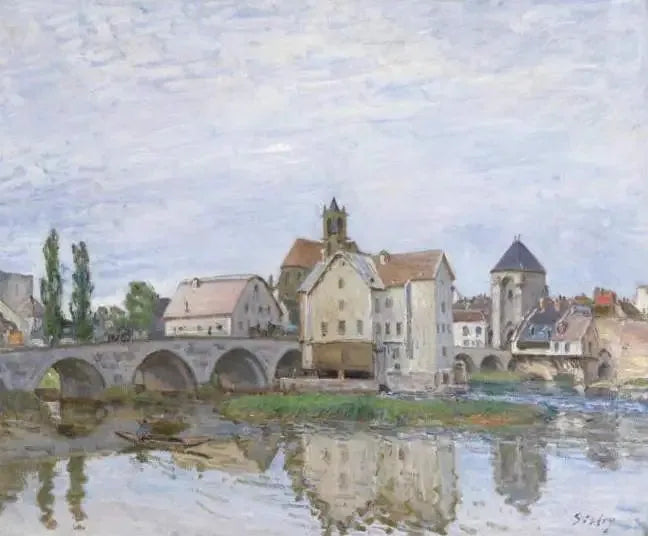 Moret-sur-Loing - Harmaa sää - Alfred Sisley