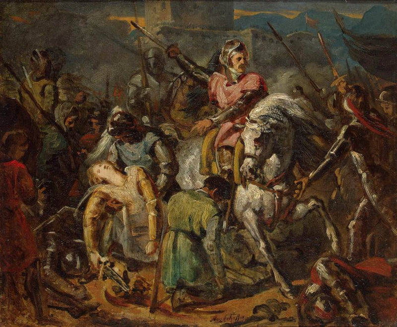 Gaston de Foixin kuolema Ravenan taistelussa 11. huhtikuuta 1512 - Ary Scheffer
