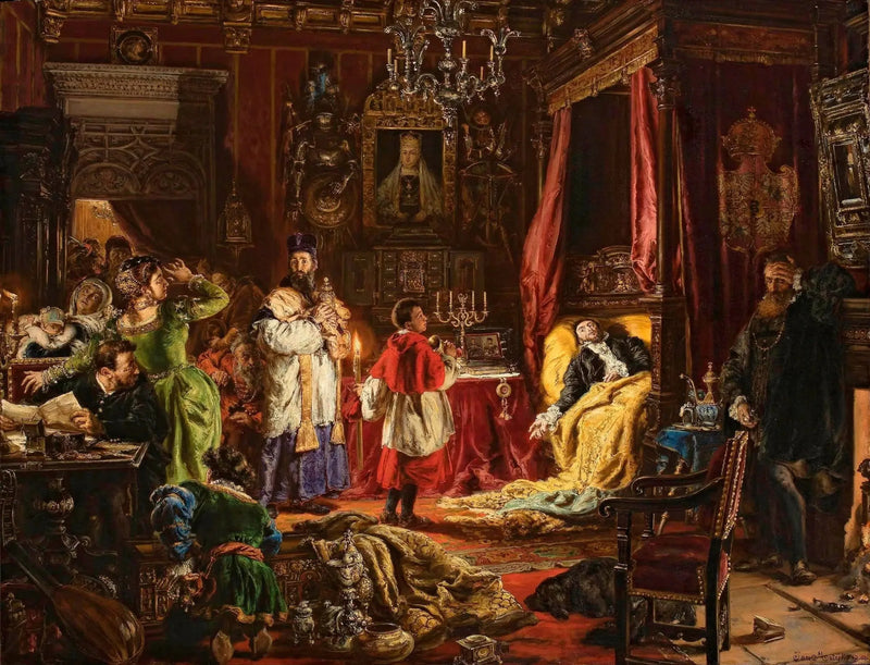 Sigismond Augusten kuolema Knyszynissä vuonna 1572 - Jan Matejko