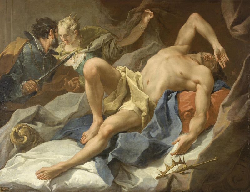 Kuningas Candauluksen kuolema - Giovanni Battista Pittoni