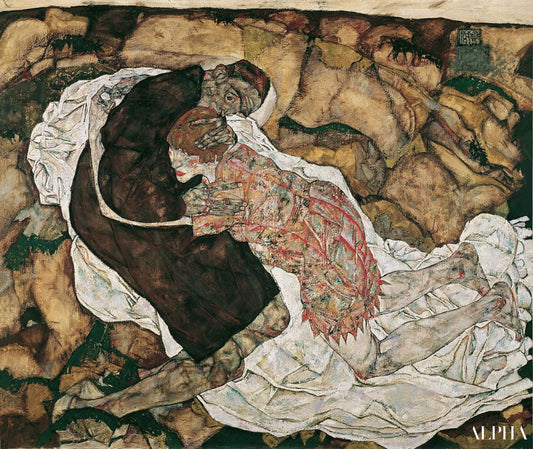 Mort et Jeune fille - Egon Schiele - Reproductions de tableaux et peintures haut de gamme