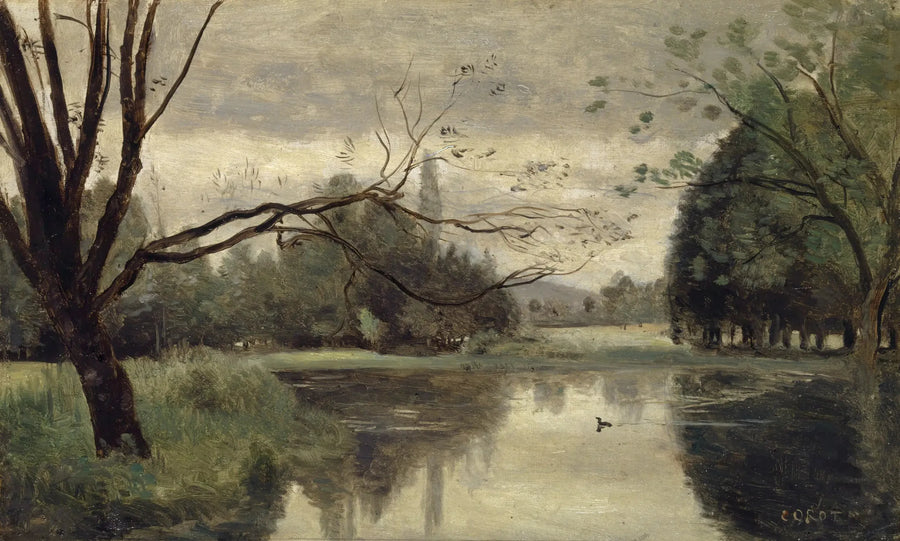 Mortefontaine. Ankanlampi - Jean-Baptiste Camille Corot