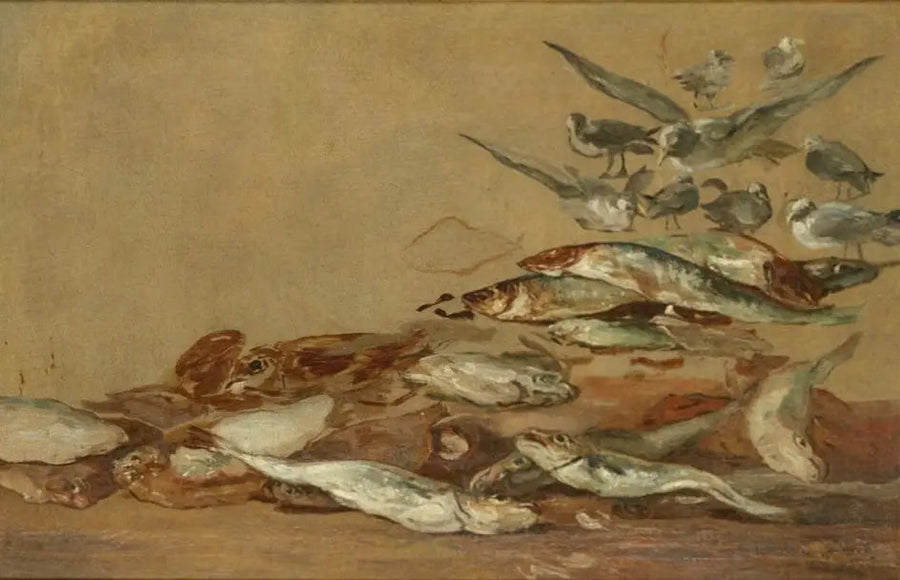 Lokit ja kalat - Eugène Boudin
