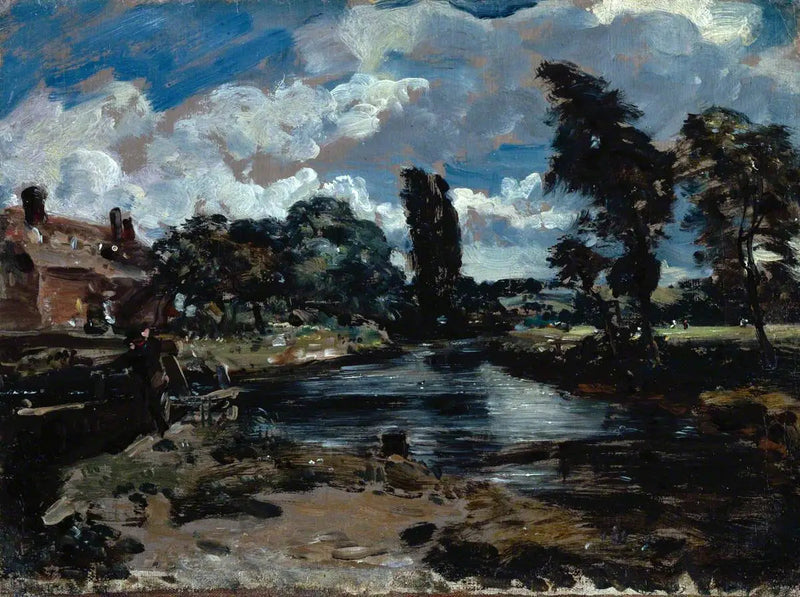 Flatfordin mylly Stour-joen sulun läheisyydessä - John Constable
