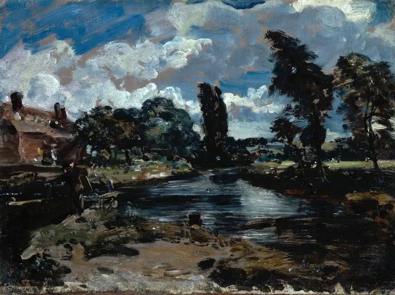 Flatfordin mylly Stour-joen sulun läheisyydessä - John Constable