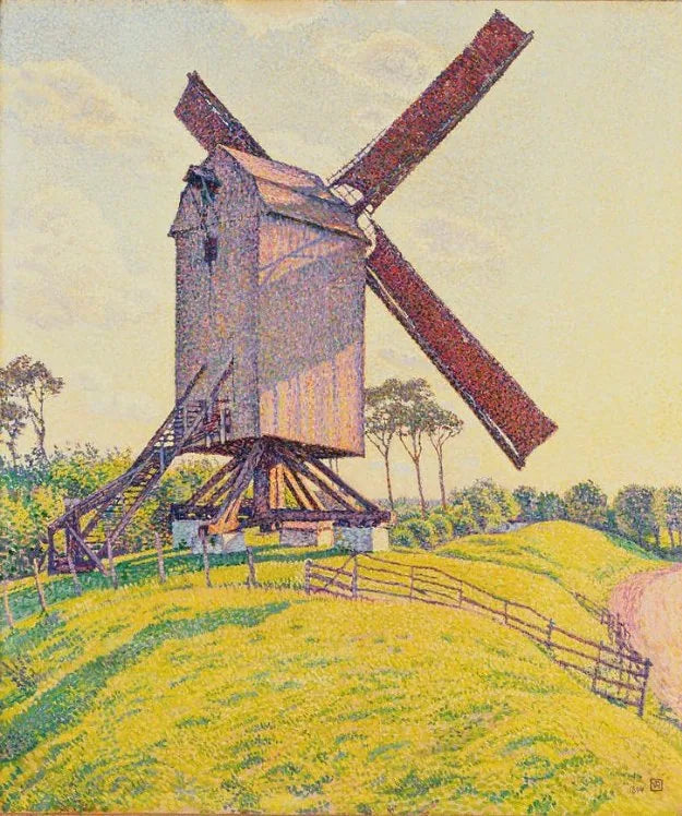 Kalfin mylly Knokkessa tai tuulimylly Flandrassa (Kalfin mylly Knokkessa tai mylly Flandrassa) - Théodore van Rysselberghe