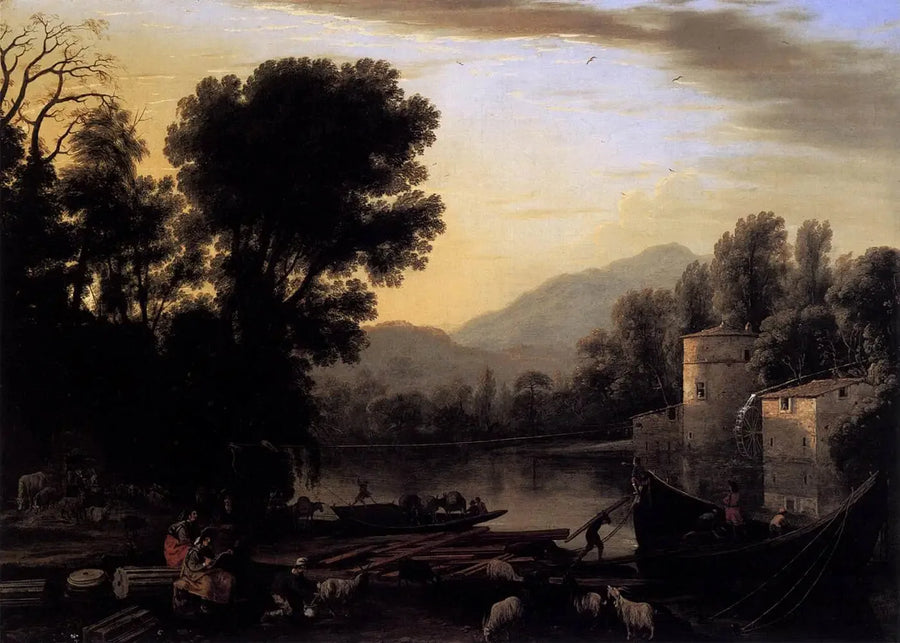 Mylly joen rannalla - Claude Lorrain