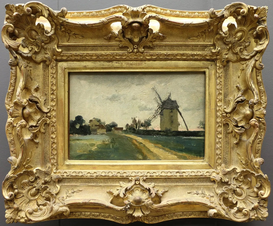 Kaksinkertaiset tuulimyllyt Picardie-kukkulalla - Jean-Baptiste Camille Corot