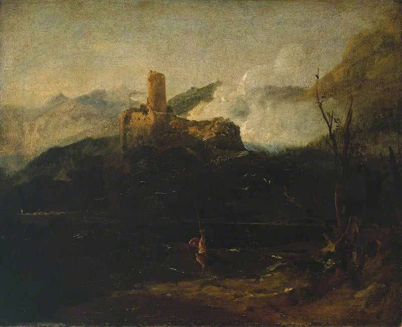 Vuoristomaisema linnalla, todennäköisesti Martigny - J. M. W. Turner