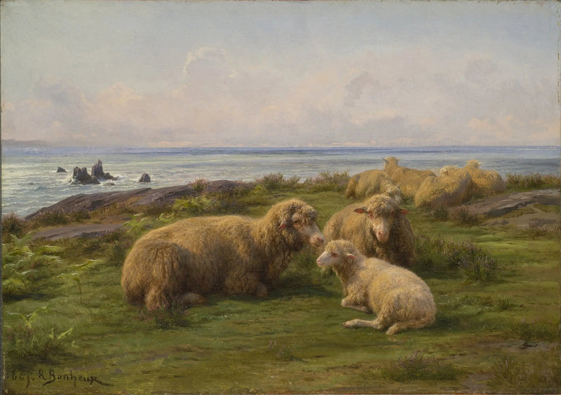Merimaisemassa olevat lampaat - Rosa Bonheur