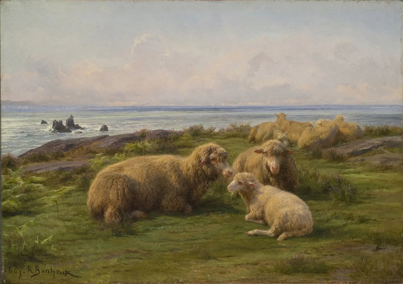 Merimaisemassa olevat lampaat - Rosa Bonheur