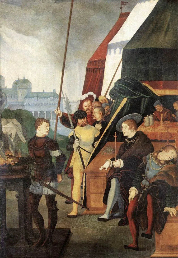 Mucius Scaevola edessä Porsennan - Hans Baldung Grien