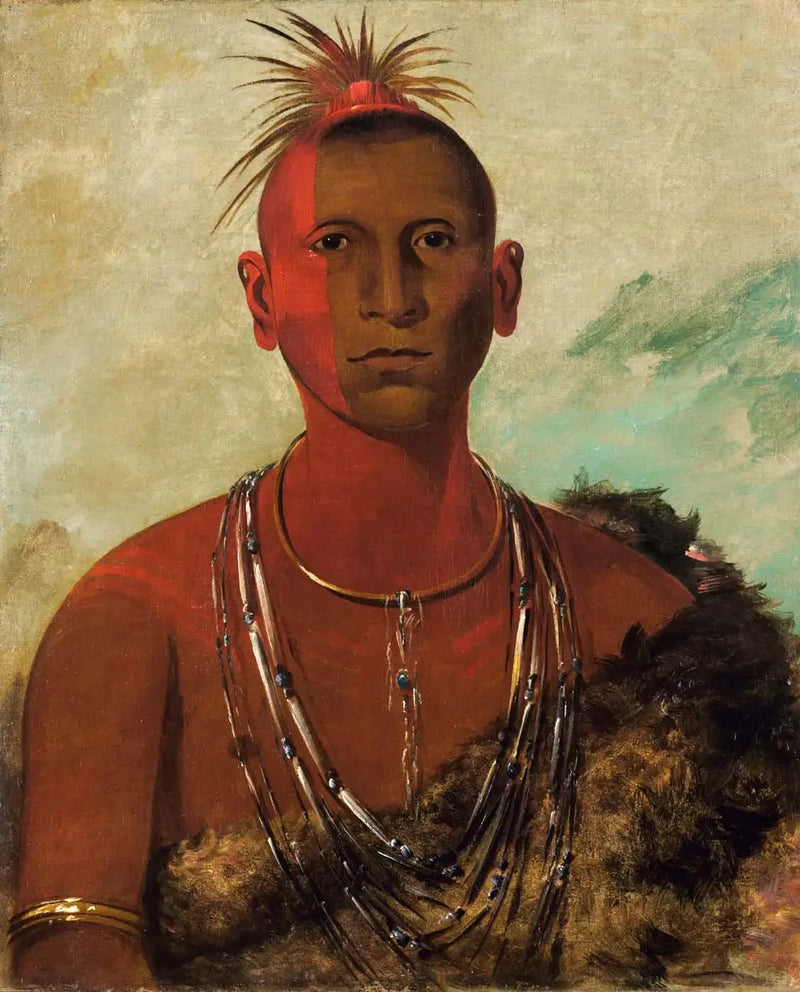 Náh-se-ús-kuk, Tonnerre tourbillonnant, vanhin poika Musta Falcon - George Catlin