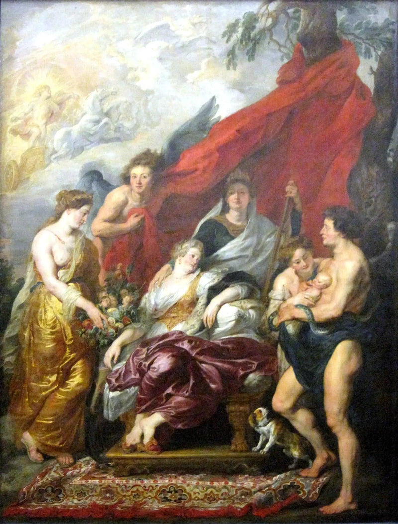 Louis XIII:n syntymä Fontainebleaussa 27. syyskuuta 1601 - Peter Paul Rubens