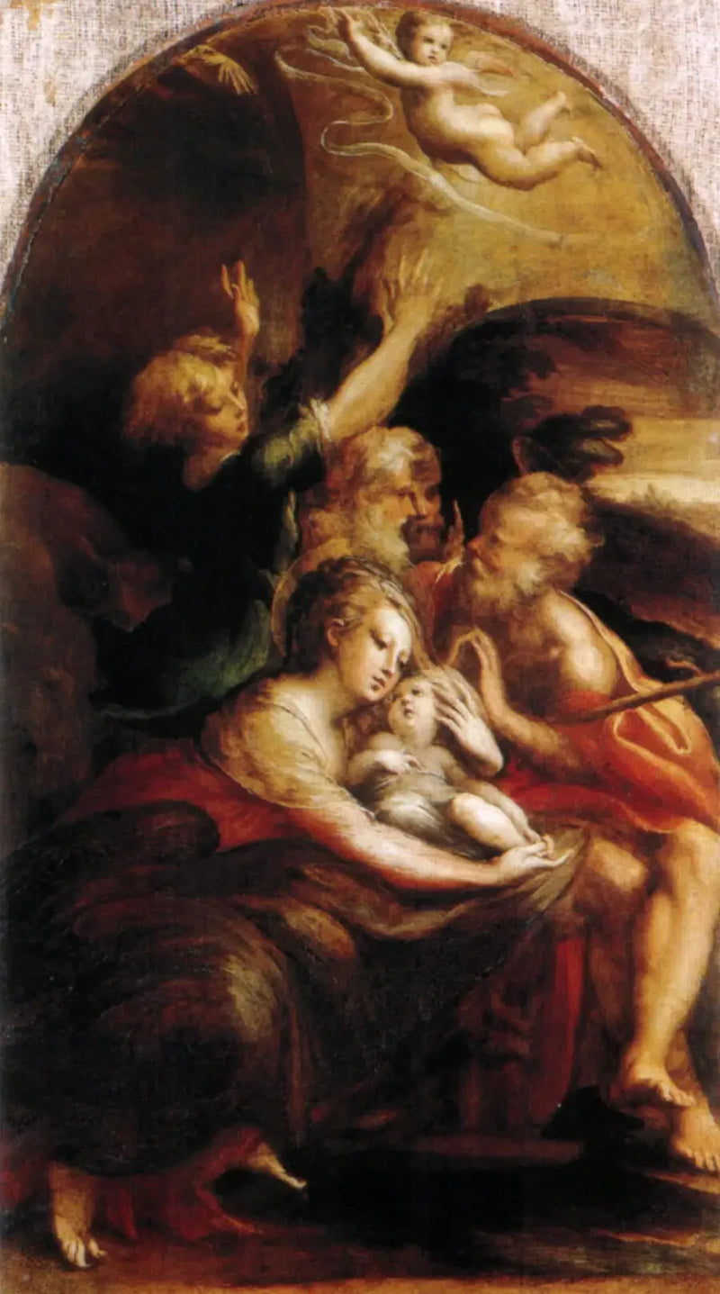 Kristuksen syntymä ja enkeleitä - Parmigianino