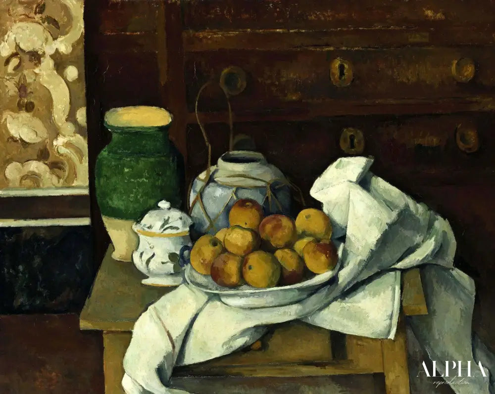 Nature morte à la commode - Paul Cézanne - Reproductions de tableaux et peintures haut de gamme