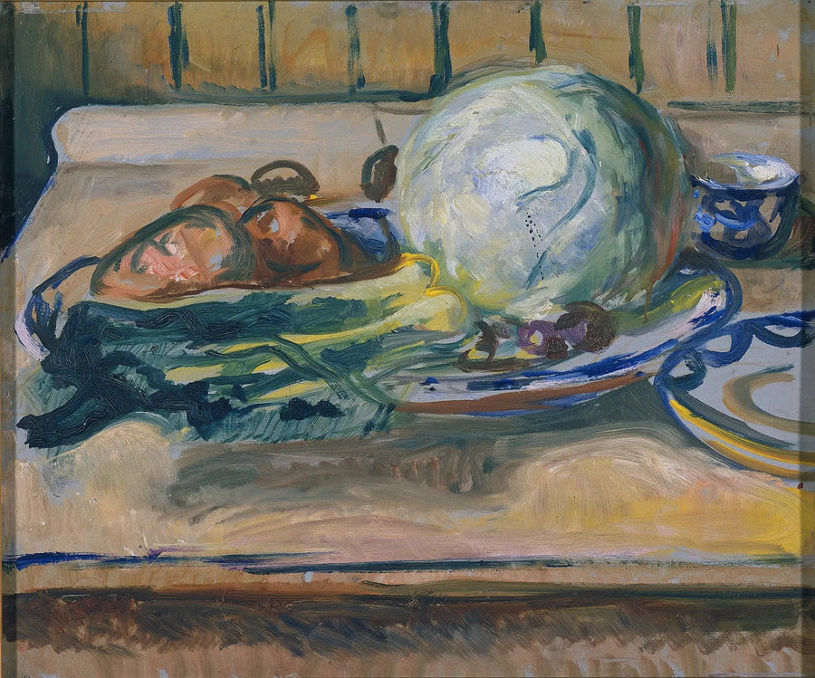 Still life with cabbage and other vegetables - Edvard Munch