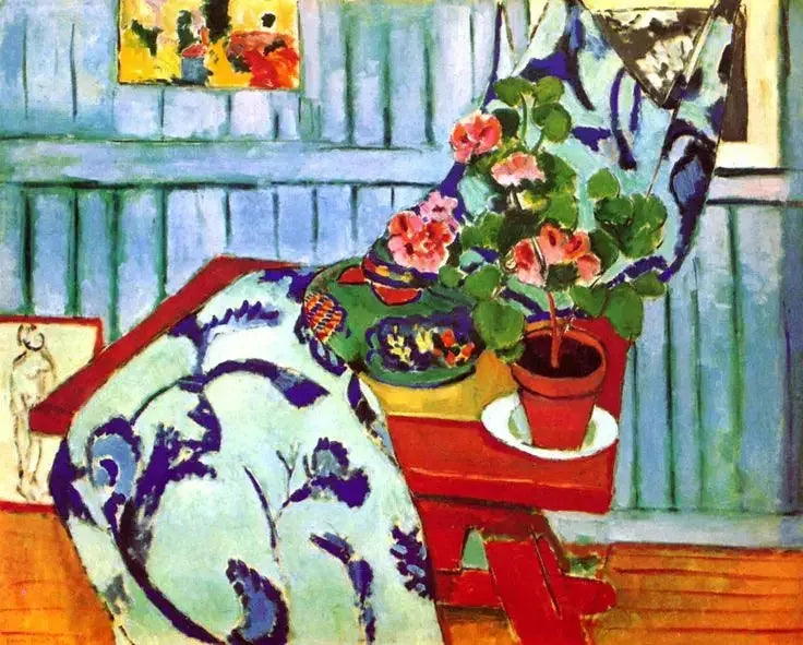 Kuollut luonto geraniumilla - Henri Matisse