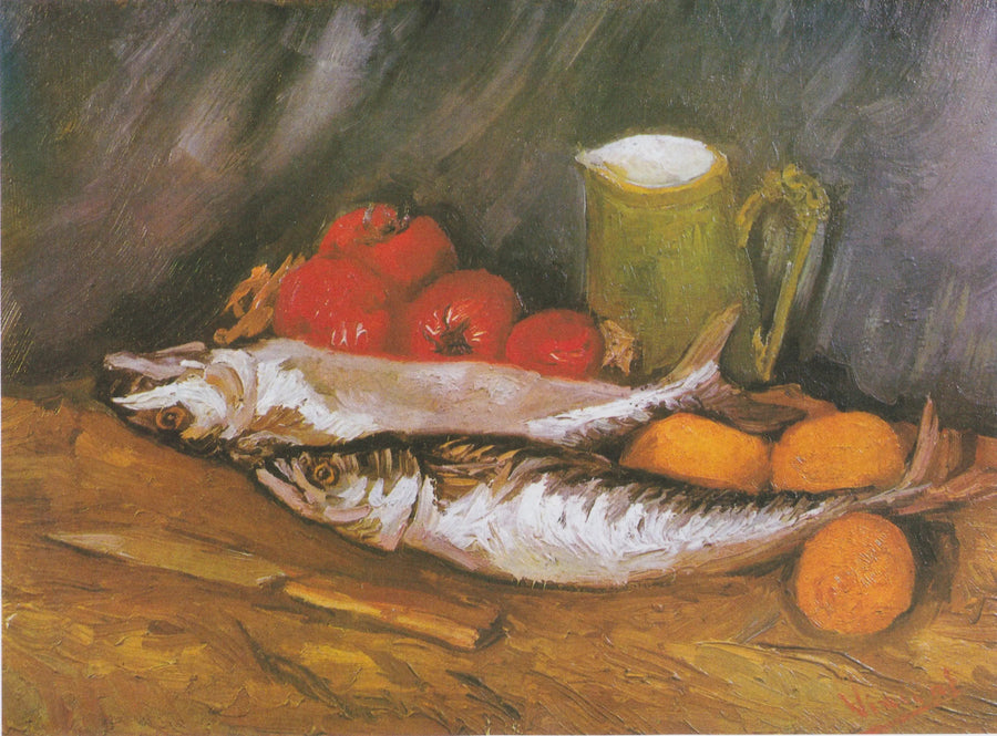 Kuivakukka-asetelma makrillilla, sitruunalla ja tomaatilla - Vincent van Gogh