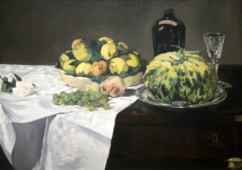 Meloni- ja persikkamaalaus - Édouard Manet