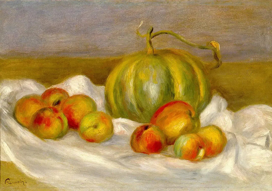 Meloni- ja persikkamaalaus - Pierre-Auguste Renoir