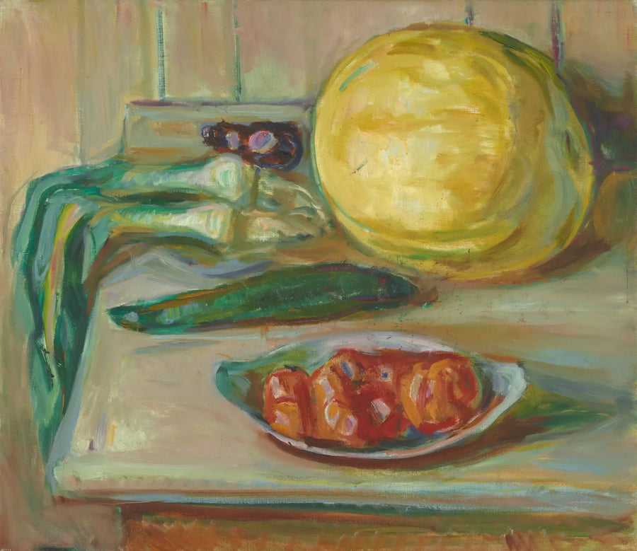 Still life with pumpkin and other vegetables - Edvard Munch